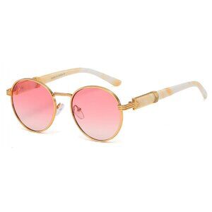 Hip Hop Women Men Sunglasses Pink Rimless Luxury Retro Shades Gold Metal‎ Lentes
